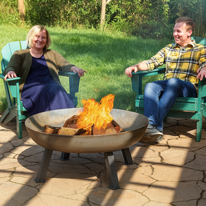 Brasero en fonte avec support, barbecue d'extérieur et chauffage de terrasse pour jardin HD - Product Image 6