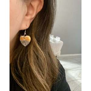 Southwest Handmade Bumblebee Jasper & Sterling <b>Silver</b> Drop <b>Earrings</b> Heart Dangle Design for Gift - Product Image 2