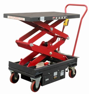 MEILLEURE OFFRE pour une table élévatrice à double ciseaux alimentée par courant continu, nouveau design, capacité de 1 100 lb, 40x20 po, hauteur réglable de 19 à 64 po - Product Image 1