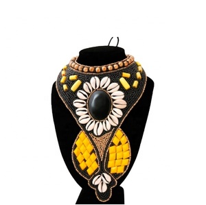 Perles de verre brodées collier africain à la mode artisanat produit Alibaba meilleur vendeur bijoux de mode collier de perles - Product Image 5