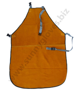 Delantal de soldadura de cuero partido resistente al calor y duradero hecho a mano de grano completo - Product Image 4
