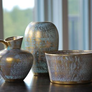 <b>Set</b> <b>of</b> <b>3</b> Copper Pure Antique Flower <b>Vases</b> Decorative Home Decor Best Selling With Tall Neck <b>Vases</b> - Product Image 4