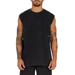 Camiseta sin Mangas de Alta Calidad Estilo Vintage Lavada para Hombre, 100% Algodón, Chaleco, Ropa Urbana - Product Image 6