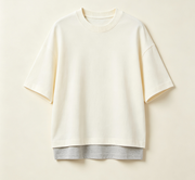 Streetwear Casual Top Oversized Crew Neck Korte Mouw Zachte Stof Dameskleding Groothandel
