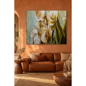 Impression sur toile Fida Cream and Gold Tulip Bouquet - Product Image 5
