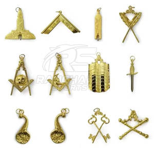 Ensemble de collier et de bijoux d'officier maçonnique Régalia de la franc-maçonnerie pour les cérémonies Ensemble de collier et de bijoux de franc-maçon - Product Image 4