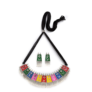 Meenakari Oxidised <b>Choker</b> for Party Wear - Product Image 6