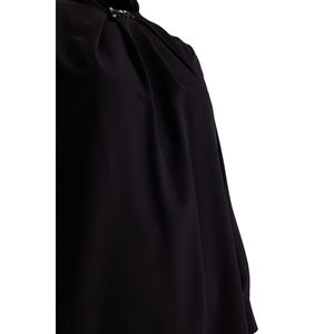 Blusa Negra Formal Bordada para Mujer - Corte Holgado, Manga Larga, Top para Fiesta - Product Image 2