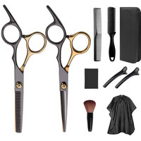 Tijeras de Peluquería Profesionales de Acero Inoxidable de Alta Calidad, Estuche de Cuero, Capa de Peluquería, Accesorio de Salón