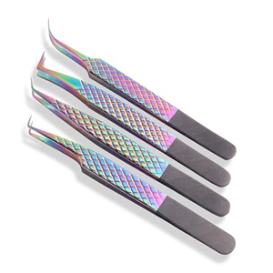 Stainless Steel Fiber Tip Lash Tweezers Strong Grip Volume Lash Extension Tweezers for Easy <b>Fan</b> Making and Precise Lash Pickup - Product Image 2