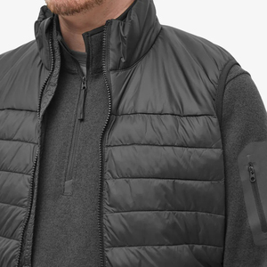 พรีเมี่ยมที่มีคุณภาพขายส่งผู้ชาย Windproof ปักเป้าแจ็คเก็ตเสื้อกั๊กไนลอน100% ฤดูหนาวที่อบอุ่นที่กำหนดเอง OEM บุรุษบวกขนาดแขนกุด - Product Image 3