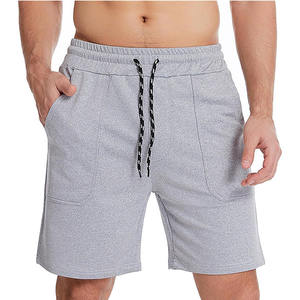 กางเกงขาสั้นกีฬาผู้ชายคุณภาพสูง ใส่สบาย ทรงหลวม สีเทา ผ้าฝ้ายฟลีซ 100% กันน้ำ ความยาวระดับเข่า เหมาะสำหรับวิ่งในฤดูหนาว - Product Image 1