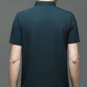 Personnalisé été nouveau hommes respirant affaires mode T-Shirt glace soie à manches courtes Polo Bouton imprimé vêtements pour hommes - Product Image 5