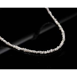 Collar de Diamantes Grises sin Cortar, Collar de Diamantes en Bruto con Cuentas en Plata, Collar de Diamantes sin Cortar a la Moda - Product Image 2