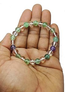 Handmade Fluorite with crystal Round <b>Beads</b> <b>Bracelet</b> Crystal <b>Beads</b> Fashion Jewelry for <b>Men</b> & Women Energy Gemstone Gift - Product Image 6