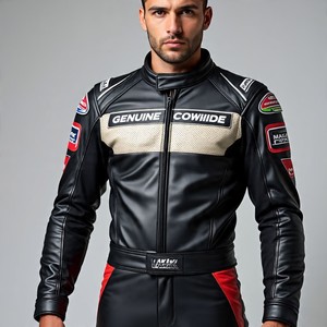 Combinaison de course professionnelle en cuir pour hommes | One Piece Full Zip | Coussinets CE | Expédition rapide | Fournisseur en gros de confiance - Product Image 1