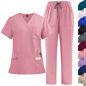 Ensemble de blouses médicales durables pour femmes - Tissu en laine peignée respirant - Poches utilitaires - Matière en élasthanne/polyester - Product Image 6