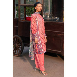 Traje de 3 Piezas para Mujer, Estampado, 100% Algodón, Transpirable, con Bordado a Mano y Dupatta de Chifón SD-52215 - Product Image 6