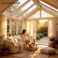 Véranda 4 saisons sans condensation avec vitrage panoramique, extension de jardin étanche pour projet de serre, petites commandes acceptées