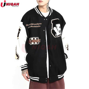 Veste bomber classique d'hiver pour homme, style varsity, manches en cuir premium, corps en laine, confortable et respirante - Product Image 6