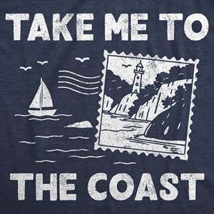 T-shirt pour femme 'Take Me to the Coast', coupe ajustée, en coton, avec décorations en diamants et lettres, tailles XS-3XL, longueur courte - Product Image 2