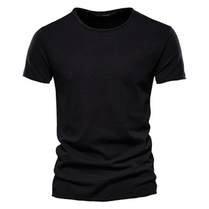 Vente en gros 100% coton T-shirts pour hommes T-shirts à manches courtes col rond de haute qualité vêtements de vente d'usine personnalisables - Product Image 3