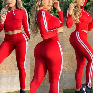 New Design Puff Printing Elegant Tracksuit for Women USA Size Pullover flare sweatpants <b>full</b> <b>zip</b> <b>up</b> <b>hoodie</b> tracksuit - Product Image 3