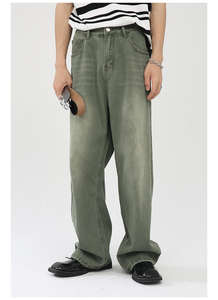 Vente en Gros de Pantalons Baggy en Denim 100% Coton pour Homme Fabricant OEM Streetwear pour Homme Jeans à Jambes Larges Jean Automne - Product Image 2