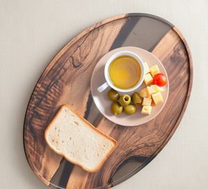 Plateau de service en bois de résine écologique de qualité supérieure, fait à la main, époxy, qualité alimentaire, pour le thé, les collations, la cuisine et l'hôtellerie, à bas prix - Product Image 1