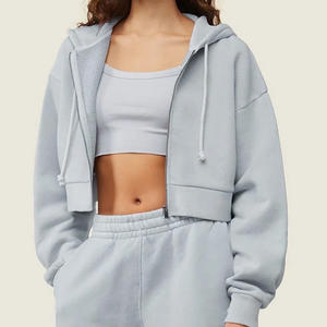 เสื้อฮู้ดแฟชั่นผู้หญิงแบบครอปพร้อมพิมพ์โลโก้ออกแบบได้ตามต้องการ - Product Image 4