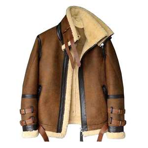 OEM Custom Cotton <b>Filled</b> 100% Genuine Leather Nylon <b>Mens</b> <b>Jackets</b> Zipper Closure Vintage Style Casual Wear <b>Men</b> Leather <b>Jacket</b> - Product Image 5