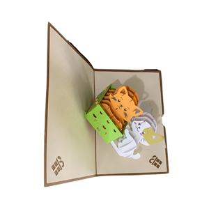 DIY น่ารักสร้างสรรค์ออกแบบ3d บัตรอวยพร/การออกแบบของลูกค้า/ODM ราคาต่อรองได้ - Product Image 2