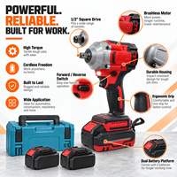 HJT Premium Heavy Duty 21V 1000Nm Torsi Tinggi Tanpa Kabel Brushless 1/2" Drive Impact Wrench Kit untuk Perbaikan Otomotif & Mesin