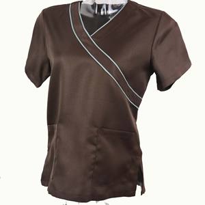 Blusa Médica Ligera para Mujer, Manga Corta, Algodón/Poliéster/Spandex, Transpirable, Cómoda, para Uso Hospitalario, Alta Calidad, Sin Costuras - Product Image 2