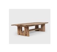 Dernière collection de meubles modernes Table basse ronde en bois massif avec pieds en métal noir
