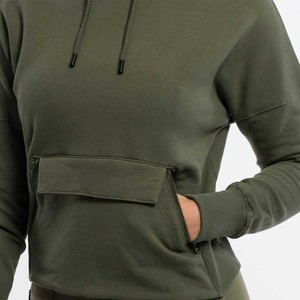 Sudadera de invierno deportiva de algodón de longitud completa para mujer con bolsillos delanteros con capucha y ropa de calle de punto de manga larga - Product Image 4