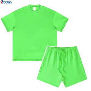 Conjunto de Camiseta y Pantalones Cortos de Algodón de Alta Calidad, Estilo Holgado con Hombros Caídos, Unisex, con Logotipo Personalizado, Ropa Deportiva para Mujer, Conjunto de 2 Piezas - Product Image 5