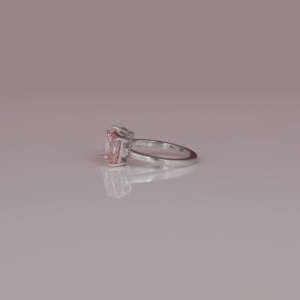 Anillo de compromiso de oro macizo de 14 quilates con corte Asscher y esmeralda Diseño personalizado Lab Grown Pink Diamond Chapado en oro y certificado - Product Image 2