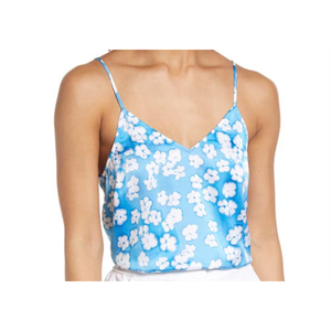 Canotta Seamless Halogen(R) in maglia blu-bianca con effetto Sun Dye Blooms, taglia XS, metodo di lavorazione a maglia - Product Image 2