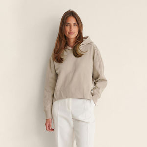 Sudadera con Capucha Corta de Alta Calidad 100% Algodón para Mujer, Diseño Nuevo y Moderno, Sudadera con Capucha Extra Grande Personalizada sin Cordones - Product Image 1