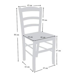 Sedie da pranzo in legno massello noce chiaro Set 4 pezzi tradizionale e robusto per cucina di casa Farmhouse-43x42x86 cm - Product Image 2
