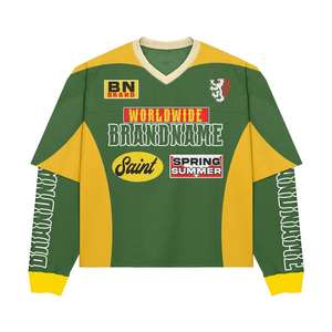 เสื้อยืดสเวตเตอร์แขนสองชั้นสำหรับผู้ชายเสื้อแฟชั่นผ้าคอตตอนพิมพ์ลายออกแบบได้ตามต้องการ - Product Image 4