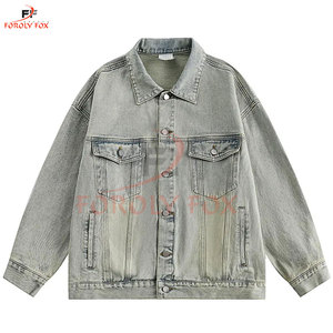 100% coton Denim vestes hommes décontracté couleur unie poche mince veste pour hommes Style haute qualité hommes vêtements Denim veste - Product Image 2