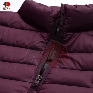 Doudoune d'hiver décontractée pour hommes avec fermeture à glissière à col montant Option logo personnalisé couleur unie - Product Image 5