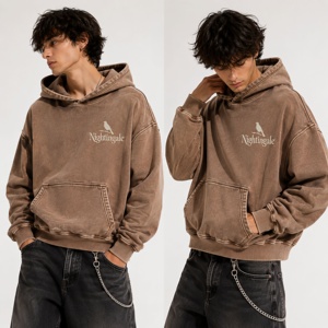 Sweat à capuche épais et délavé en molleton doux pour homme, idéal pour l'hiver - Product Image 3