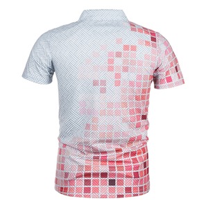 2025 último diseño de fábrica al por mayor logotipo personalizado de los hombres cuello de punto polos de manga corta Camiseta Casual conjunto doble - Product Image 4