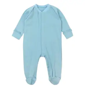 Unisex Pasgeboren Footie 100% Biologisch Katoen Peuter Thuiskomen Outfits Met Knopen Baby Romper Set