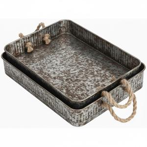 Bandeja de Servicio Moderna de Lujo, Metálica Galvanizada, con Asa de Cuerda, Hecha a Mano, Apta para Lavavajillas, para Servir Alimentos en el Hogar y Hoteles - Product Image 3