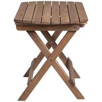 Table d'appoint pliable moderne Katie pour l'extérieur, en teck massif avec finition brun naturel, pour villas et hôtels