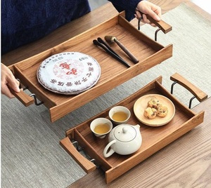 Unique Handcrafted Wooden Serving <b>Trays</b> with Elegant Details Perfect for Serving Beverages and <b>Snacks</b> to Guests - Product Image 5